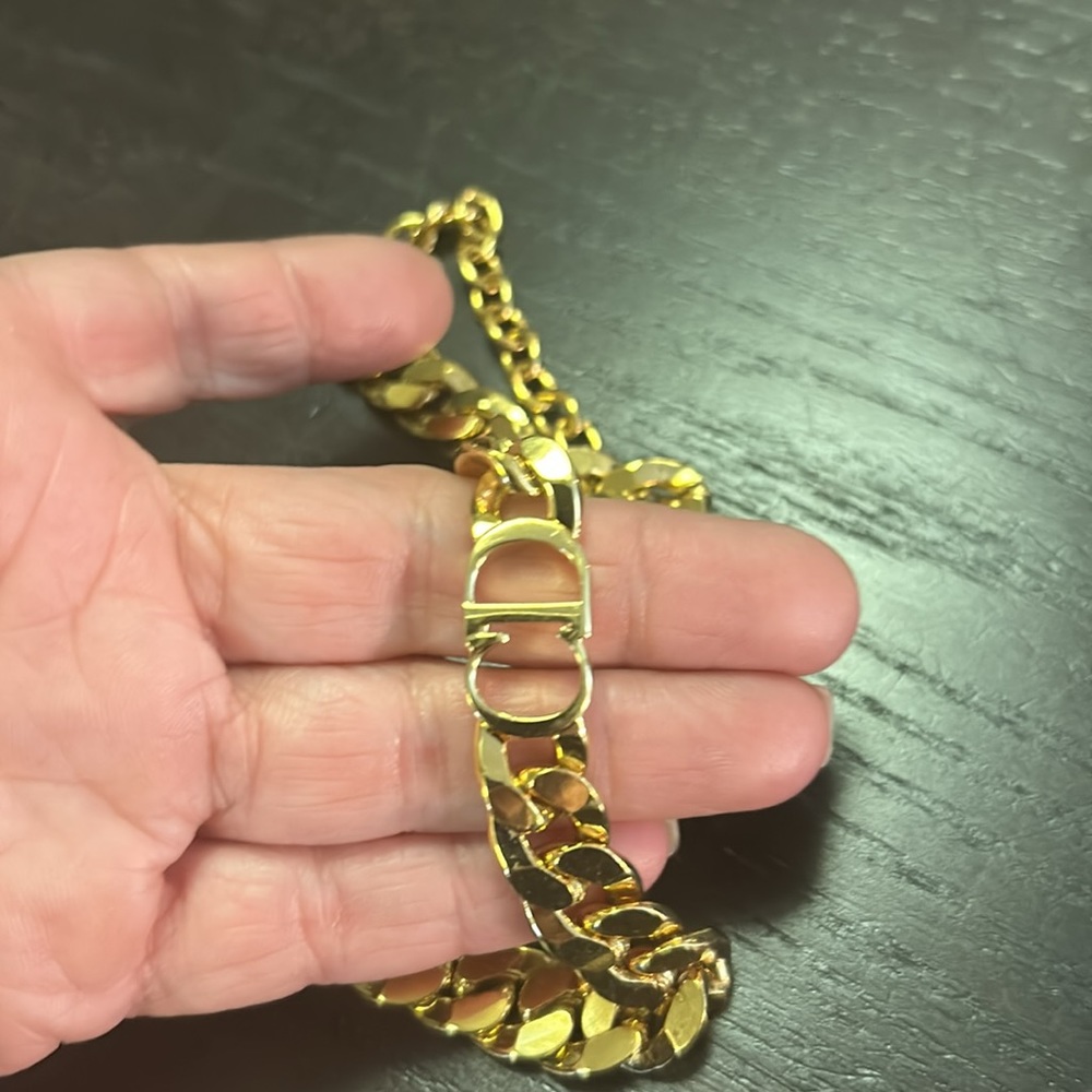 Christian Dior Daneuse Etoille CD Choker Necklace in Gold Finish - Picture 10 of 11